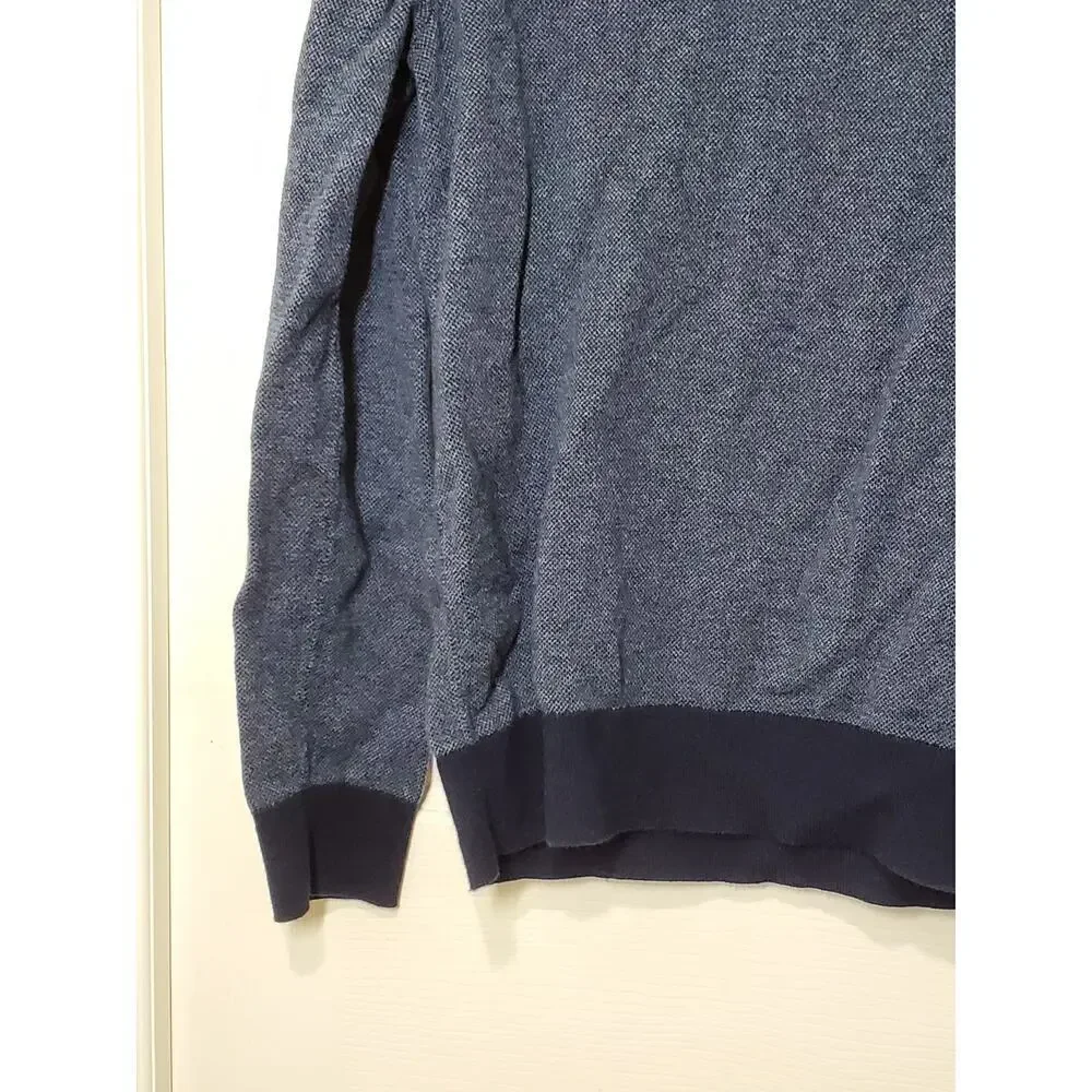 Banana Republic Men’s M Half Zip Sweater Blue Cotton Cashmere Pullover
